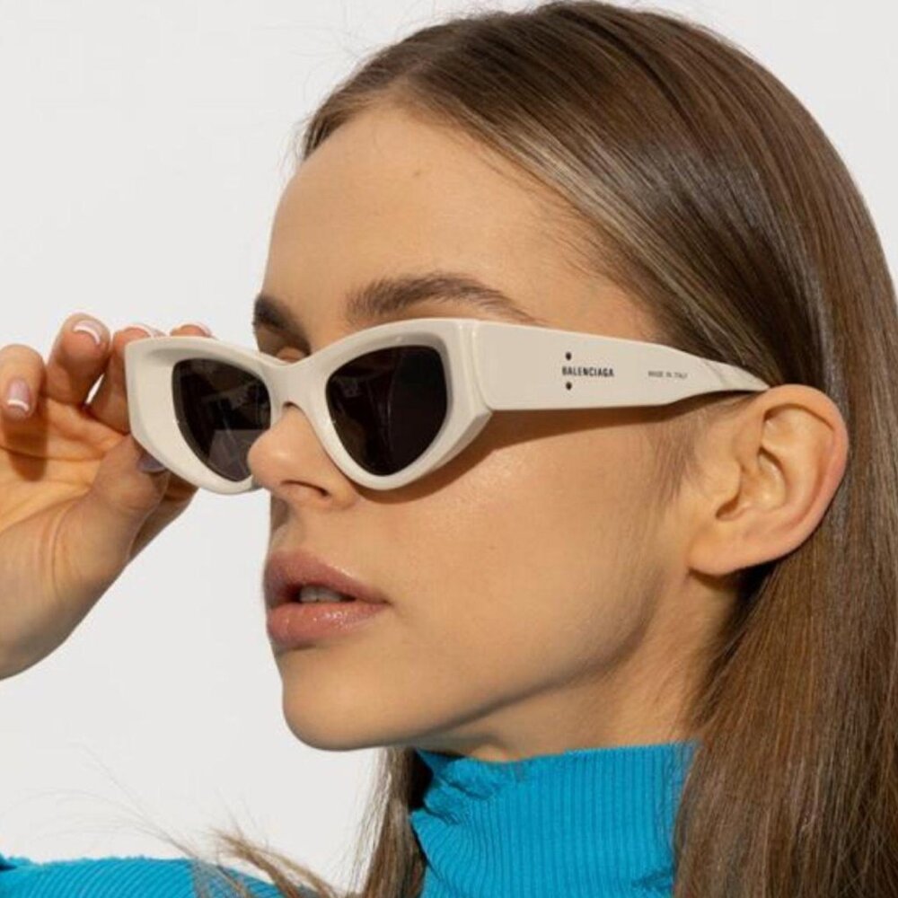 Balenciaga Cream and White Sunglasses